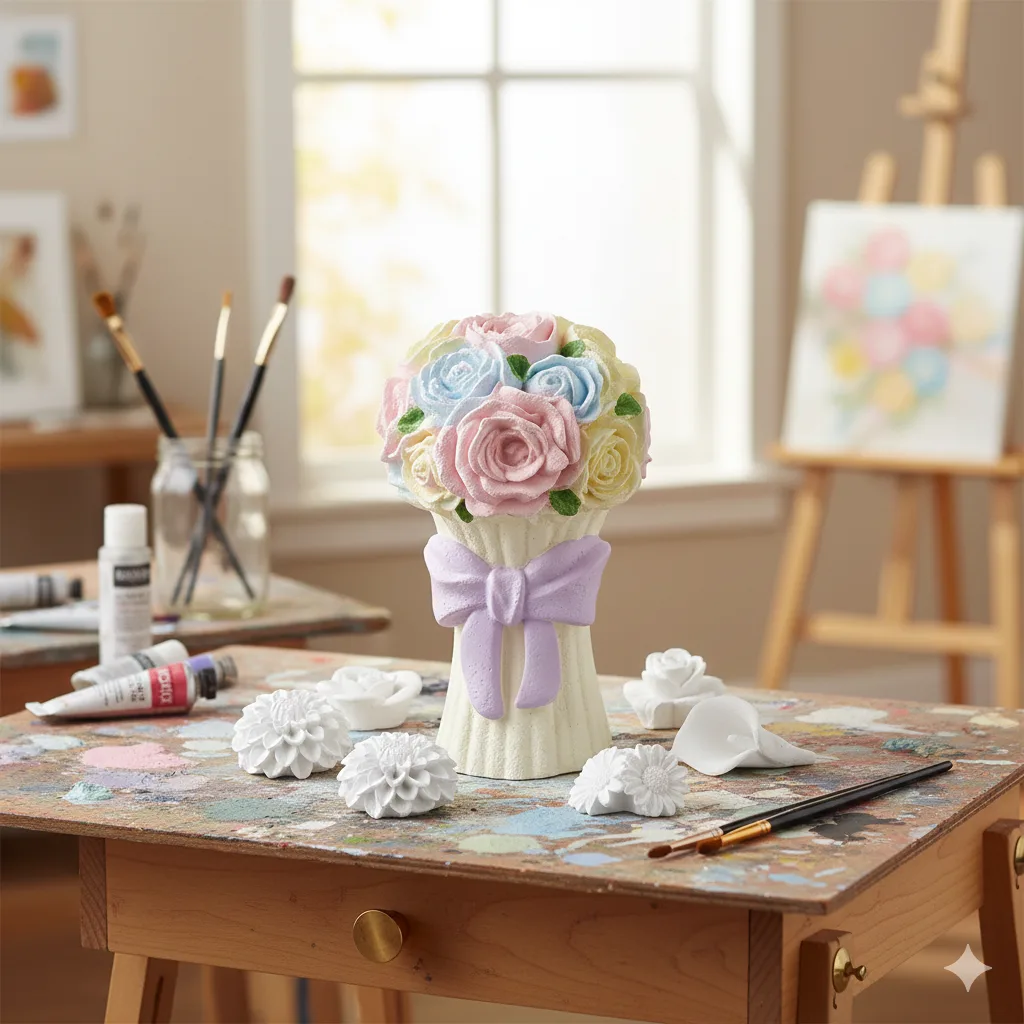 unpainted-plaster-rose-bouquet-toy-5